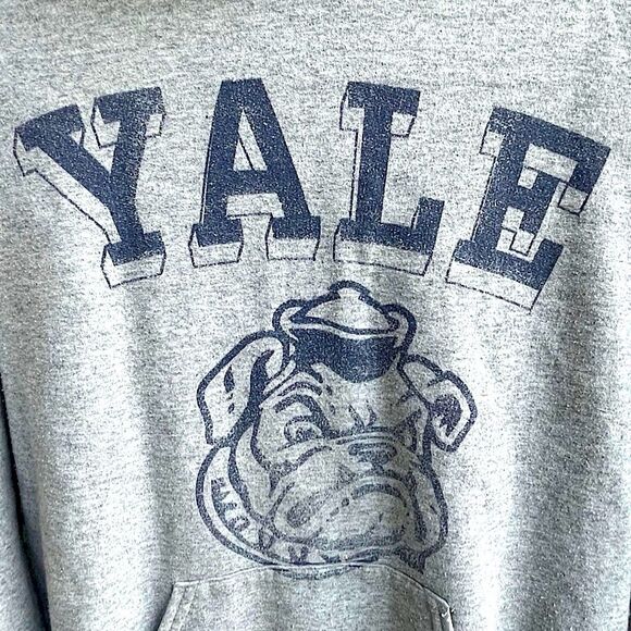 Yale Bulldog Gray Hoodie Sweatshirt Size M - Picture 4 of 10